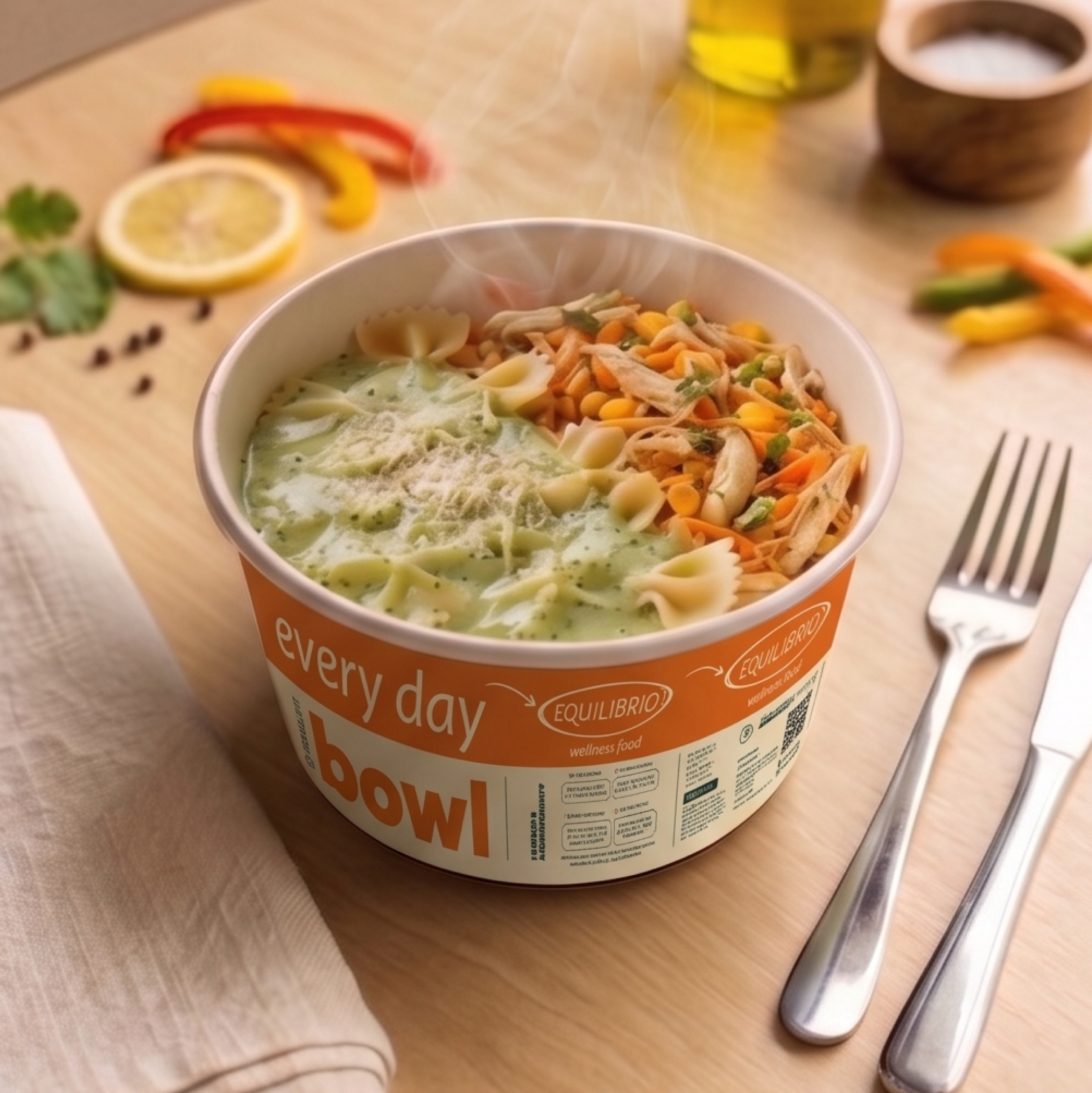 every day Bowl - Farfalle Cremoso com Frango Desfiado