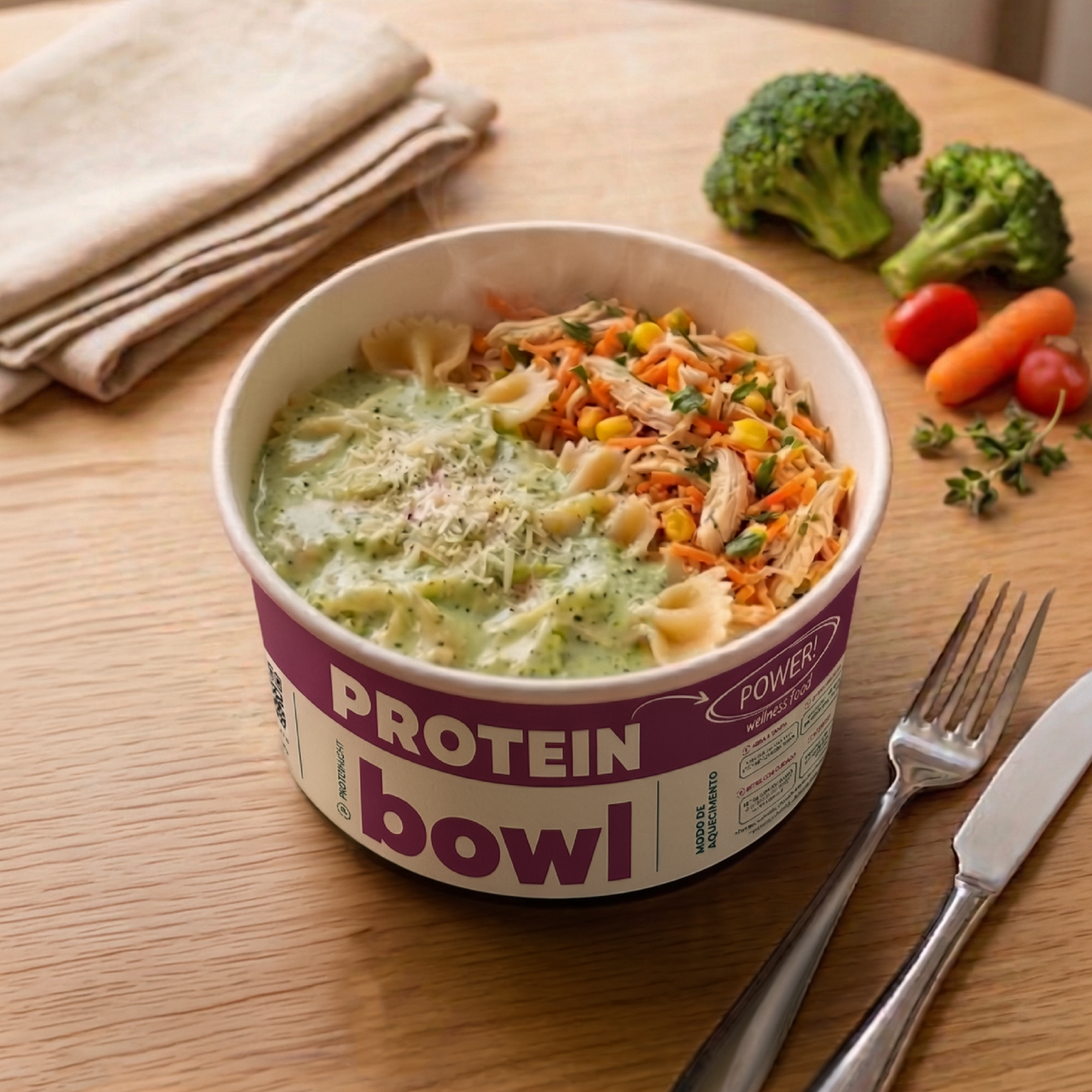 protein Bowl - Farfalle Cremoso com Frango Desfiado