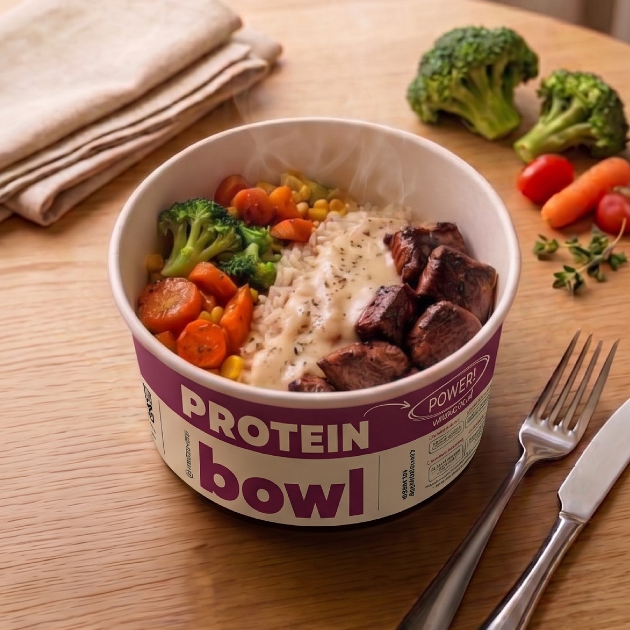 protein Bowl - Mignon ao Molho Mostarda com Arroz e Legumes